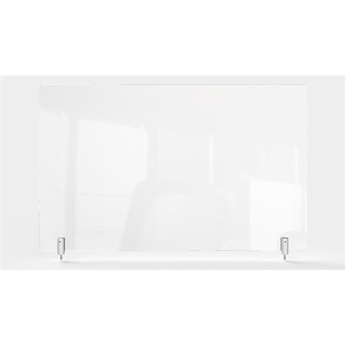 Pemberly Row Clear Plastic Partition Extender, 18"x29", Durable Design with Screw Installation, Transparent Panel for Privacy and Lighting, Modern Office Divider