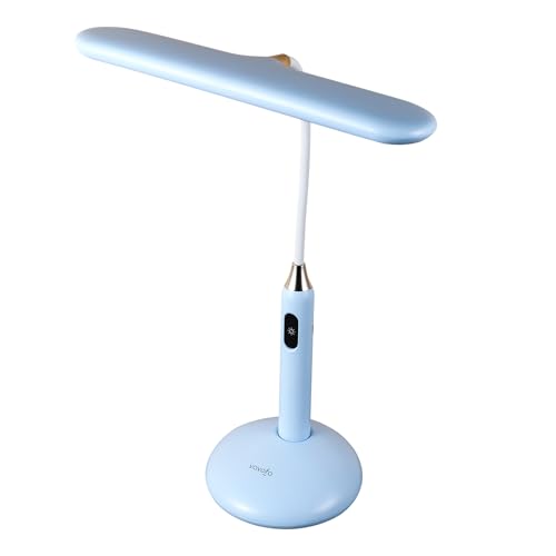 VAVOFO Wireless LED Desk Lamp 6778B - Touch Control, 2700-7000K Adjustable Color Temperature, 700 Lumens, 360° Gooseneck, USB-C Charging, 2.5 Hours Wireless Use, Eye-Caring Light (Blue) - color: Blue