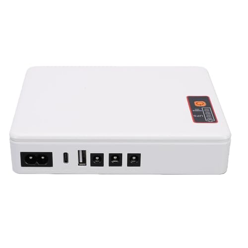 Mini UPS Battery Backup, ABS Uninterruptible Power Supply with 16000mAh 18W Multiple Outputs, USB Type C and DC for Router Modem Security Camera Home Office Emergency Use (US Plug)