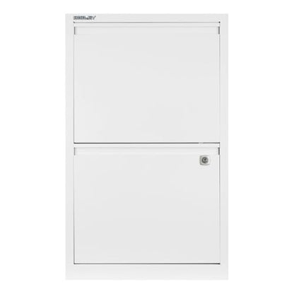 Bisley 2-Drawer Flush Front Vertical File Cabinet - Traffic White - color: Traffic White, size: 2 Drawer
