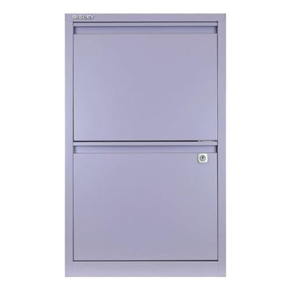 Bisley 2-Drawer Flush Front Vertical File Cabinet - Lilac - color: Lilac, size: 2 Drawer