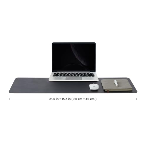 Cork Desk Mat - Dual-Sided Desk Pad for Office and Home - Desk Organization and Accessories - Ideal for Large Mouse Pad and Desk Mats on Top of Desks(Black,80cmx 40cm) - color: Black, size: 31.5" x 15.7"