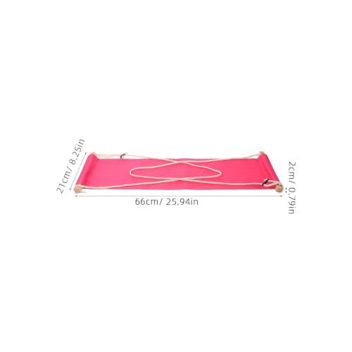 Portable Office Desk Foot Hammock with Polyester Cotton and Wood Materials, Induces Relaxation and Versatile Use for Office and Taking a Break, Pink Hanging Footrest Under Desk