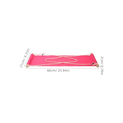 Portable Office Desk Foot Hammock with Polyester Cotton and Wood Materials, Induces Relaxation and Versatile Use for Office and Taking a Break, Pink Hanging Footrest Under Desk