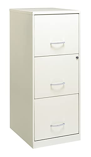 3 Drawer Vertical File Cabinet with Lock, Pearl White