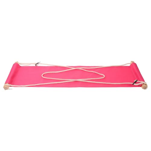 Portable Office Desk Foot Hammock with Polyester Cotton and Wood Materials, Induces Relaxation and Versatile Use for Office and Taking a Break, Pink Hanging Footrest Under Desk