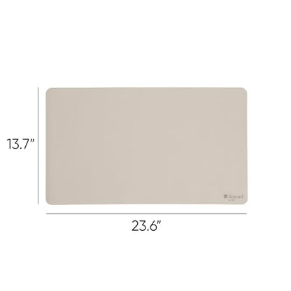 Smead Vegan Leather Desk Pad Mat, Office Desk Mat, Small, Sandstone Beige | Waterproof desk pad protector, writing mat and desk blotter. Non-slip suede grips under a laptop, keyboard and mouse. - color: Sandstone Beige, size: 13.7" x 23.6"