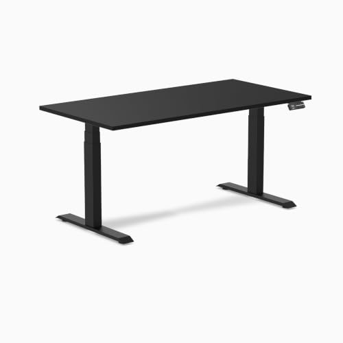 Desky Dual Laminate Sit Stand Desk Black 59.1" Matte Black - color: Black / Matte Black, size: 59.1 x 29.5 inches
