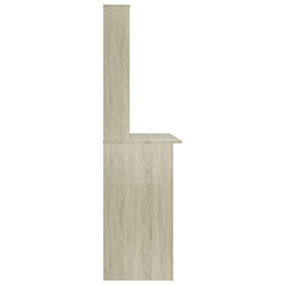Desk with Shelves Sonoma Oak 43.3"x17.7"x61.8" Engineered Wood Office Desk with Storage for Small Spaces - color: Sonoma Oak