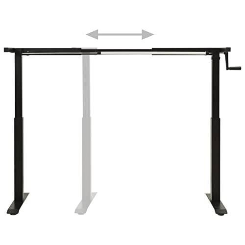 Gecheer Manual Height Adjustable Standing Desk Frame, Hand Crank Black Powder-Coated Steel, for Home Office Workspace, 28.0-44.5 in Height, 23.6 x 63.0 x 44.5 in Dimensions