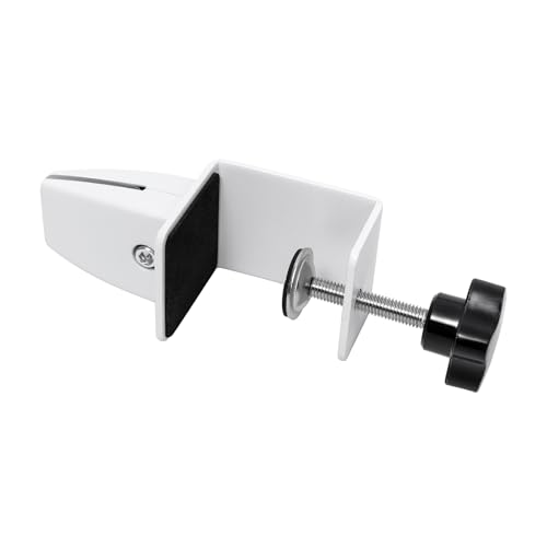 Heavy Duty Sneeze Guard Clamp For 0.1" to 1" Thick Panel,Desk Partition Support Clamps,Adjustable Aluminum Desktop Divider Holder,Easy to Install Desk Privacy Panel Clips, 4 Pack,Silver (White) - color: White