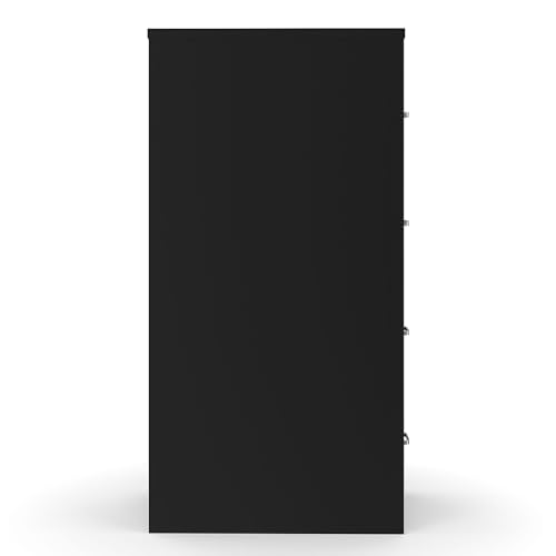 Staples Commercial 4-Drawer Vertical File Cabinet, Locking, Letter, Black, 22-inch D (22337D) - color: Black
