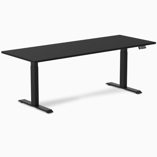 Desky Dual Laminate Sit Stand Desk Black 78.7" Matte Black - color: Black / Matte Black, size: 78.7 x 29.5 inches