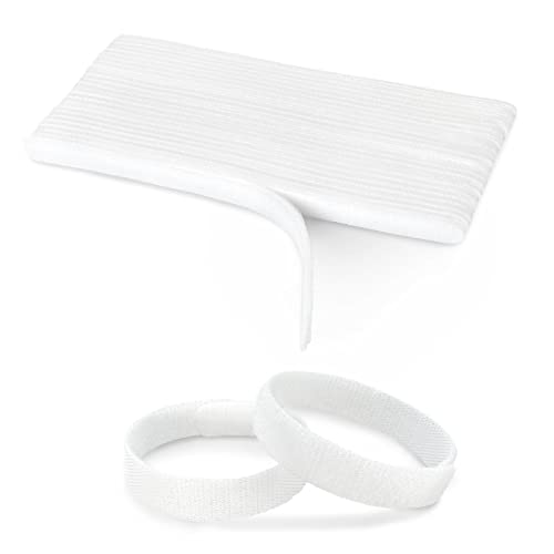 50PCS Reusable Adjustable Cable Ties, Microfiber Cloth Used for Computer Link Cable Cord Management (white) - color: White