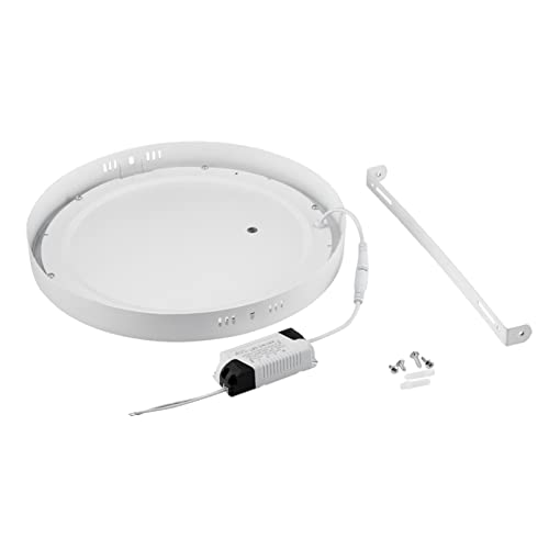 Round LED Flat Panel Light 24W, Thin Drop Ceiling Lights 6500K Cold White Surface Mount Ceiling Fixture AC 110-120V Shop Commercial Bay Lighting for Hotel Office School
