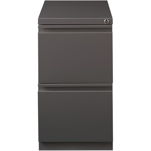 Scranton & Co 20" 2-Drawer Metal Mobile Pedestal Filing Cabinet, Espresso Finish, 27.75" H x 15" W x 19.88" D, Durable Steel Construction, Letter-Size File Storage, Hidden Casters, Locking Office - color: Espresso