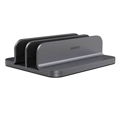 JOKItech Dual Aluminum Vertical Laptop Stand Organizer, Sturdy Notebook Computer Holder Stand Compatible with New Liquid Retina XDR Apple MacBook Air/Pro/Neo, Mac mini, Apple TV & iPad Pro - Spacegray - color: SpaceGrey