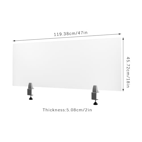 Desk Divider 47" x 18" Desk Privacy Panel, Acrylic Clear Office Partitions Frosted Panel, 3-Fold Privacy Screens, Waterproof Easy Clean Privacy Shields for Office Classroom Student - size: 47" x 18" x 2"