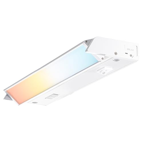 PARMIDA LED Swivel Under Cabinet Lighting, Hardwired or Plug-in Installation, 12 Inch, 8W, 5CCT Color Selectable - 2700K/3000K/4000K/5000K/6000K, Rotatable Lens, Dimmable, Linkable, 120V, 640LM, ETL - size: 12 Inch