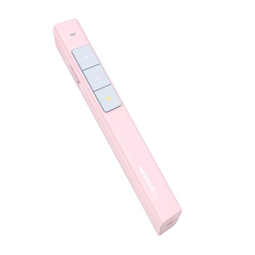 Wireless Presentation Clicker, PowerPoint Clicker with Laser Pointer | Presentation Remote for PowerPoint Presentations, Plug & Play USB Slide Advancer, Compatible with Mac/Windows/Linux/Android - color: Pink