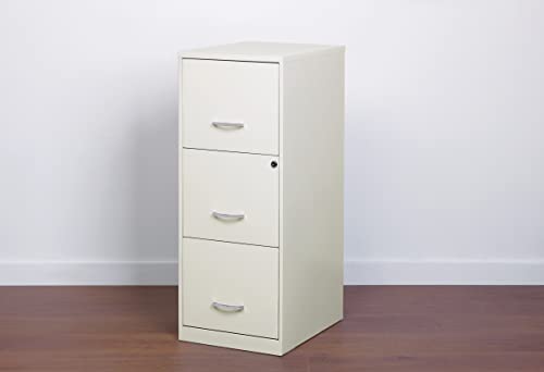 3 Drawer Vertical File Cabinet with Lock, Pearl White