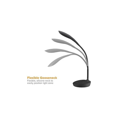 Bostitch Office KT-VLED1502-BLK Gooseneck LED Desk Lamp with USB Charging Port, Dimmable, Black - color: Black, style: Old Version
