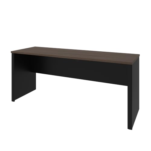 Bestar Connexion 72W Narrow Desk Shell in Antigua & Black - color: Antigua & Black
