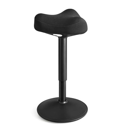 SONGMICS Ergonomic Wobble Stool, Height Adjustable Swivel Balance Chair - color: Ink Black (Fabric Upholstery), size: 14.2"D x 14.4"W
