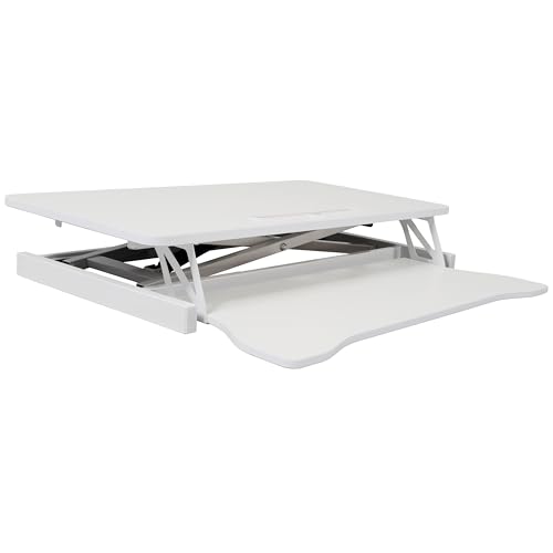 31.5" Height Adjustable Standing Desk: Office Desk with Keyboard Tray