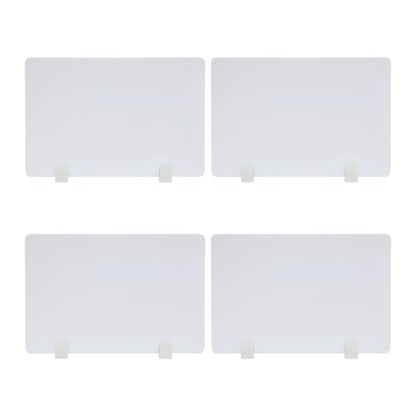 4PCS Desk Dividers Office Partitions, Privacy Desk Panel Protective, Acrylic Plexiglass Shield with Clamps for Offices Schools Call Centers - 23.6”L X15.8”W - color: White