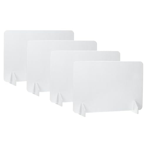PATIKIL Desk Divider, 4 Set 24 x 16 Inch Acoustic Freestanding Desk Divider Desk Privacy Panel with 8 Pcs Support Feet for Library Office Workstation,White - color: White