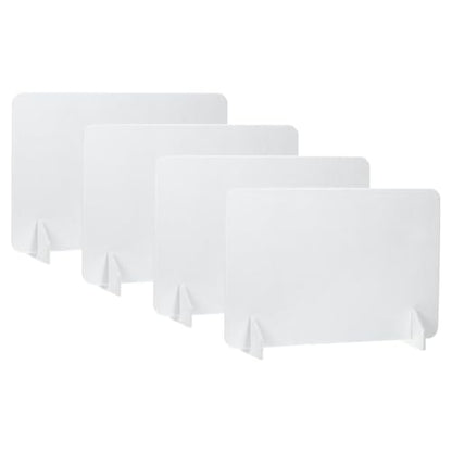 PATIKIL Desk Divider, 4 Set 24 x 16 Inch Acoustic Freestanding Desk Divider Desk Privacy Panel with 8 Pcs Support Feet for Library Office Workstation,White - color: White