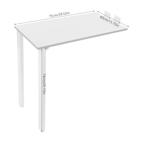 Folding Table Folding Dining Table with 132 Lbs Load Capacity & Spacious Desktop(29.5*15.7 In) Tall Fold Down Dining Desk Wall Mounted Foldable Desk for Study Rooms, Home Offices, Lounges(White) - color: White