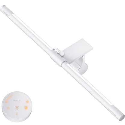 Quntis White Monitor Light Bar with Backlight, Desk Light with Remote | Eye-Care No Glare, Space Saving, Stepless Dimming, Computer Light Bar for Home Office Curved Monitors Gaming Reading Study - color: White