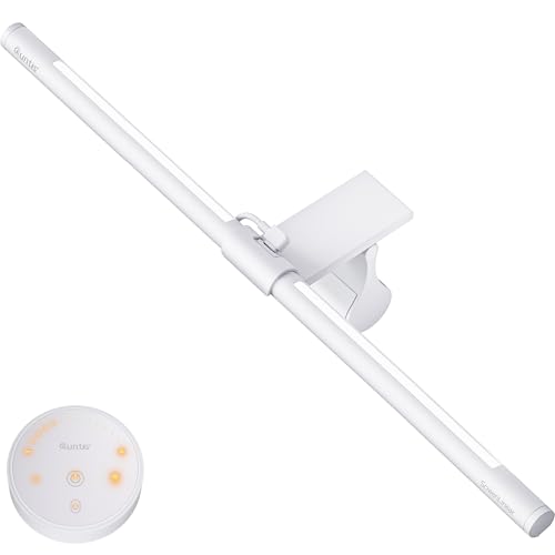 Quntis White Monitor Light Bar with Backlight, Desk Light with Remote - color: White