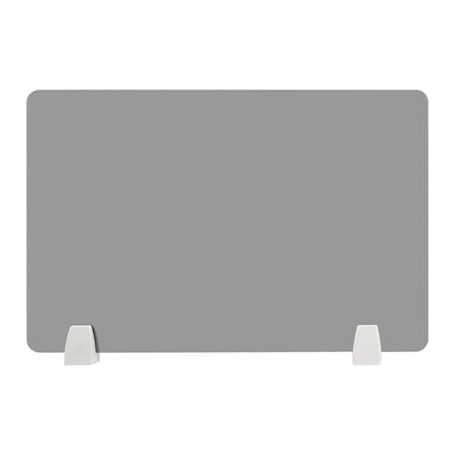 4PCS Divider Privacy Desk Panel,Table Mount Freestanding Desk Divider Acrylic Panel Holder with Clamps for Office, School- 4mm Thick,23.6"x15.8" (Grey) - color: Grey