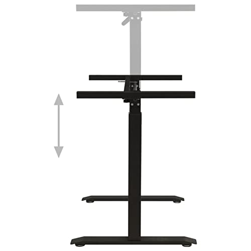 Gecheer Manual Height Adjustable Standing Desk Frame, Hand Crank Black Powder-Coated Steel, for Home Office Workspace, 28.0-44.5 in Height, 23.6 x 63.0 x 44.5 in Dimensions