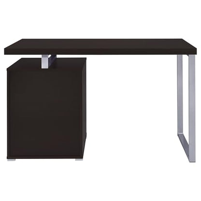 Coaster Home Furnishings Brennan Modern Contemporary Home Office 3-Drawer Writing Desk with Drawers Computer Desk Study Table File Cabinet Storage Silver Metal Frame Cappuccino Brown 800519 - color: Cappuccino