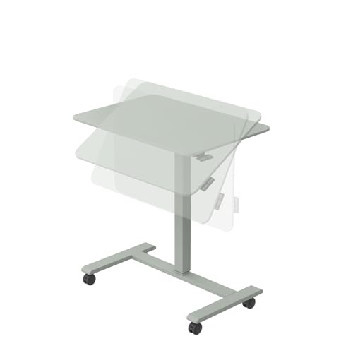 TopJob ANYDESK FOLD Mobile Standing Desk, Portable with Lockable Wheels, Foldable Stand Desk, Rolling Computer Workstations, Used for Home, Couch Side Table, Bedside Table in Bed Room Kitchen - color: Mint