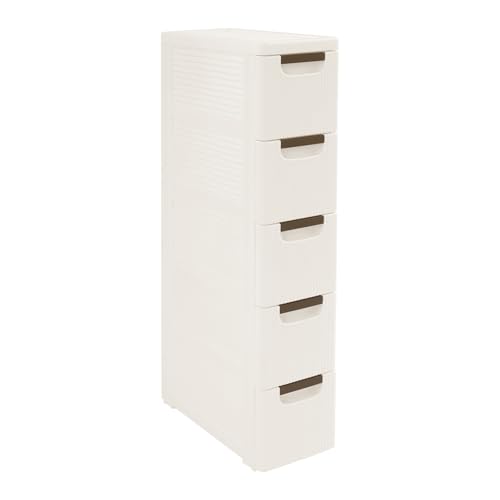 5 Drawer Narrow Storage Cabinet, 5 Tiers Slim Bathroom Storage Cabinet, 16.5" L X 7.5" W X 35.8" H Slim Rolling Cart for Living Room, Kitchen, Bathroom, Office - size: 5 Tiers