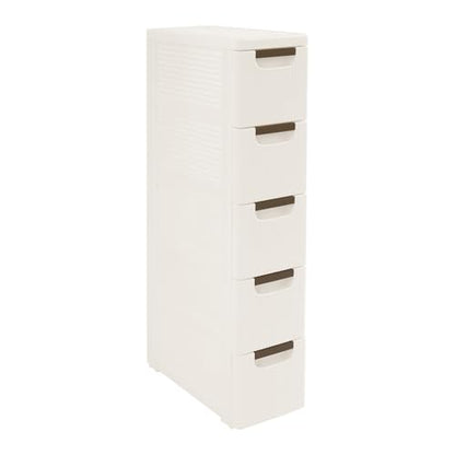 5 Drawer Narrow Storage Cabinet, 5 Tiers Slim Bathroom Storage Cabinet, 16.5" L X 7.5" W X 35.8" H Slim Rolling Cart for Living Room, Kitchen, Bathroom, Office - size: 5 Tiers