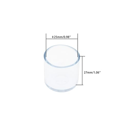 Round Chair Leg Caps,PVC Furniture Feet Covers,TTZEZE Transparent Round Floor Protectors,Clear Table Feet Covers Preventing Plastic Chair Leg Covers Scratches and Noise 25mm/0.98'', 12 - size: 0.98 inches