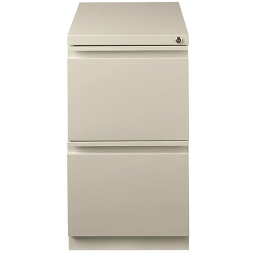 Hirsh 23-in Deep Mobile Pedestal File 2-Drawer File/File. Full Width Pull. Gray - color: Light Gray