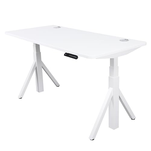 ApexDesk Quattro Series 60" Electric Adjustable Standing Computer Desk for Home and Office Width and Height Adjustable, Rectangular White - color: White Rectangular, size: 60" Rectangular