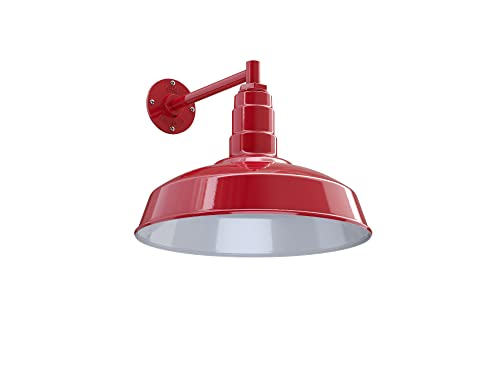 11" Straight Arm Barn Light Outdoor | Farmhouse Exterior Wall Light | Red - color: Red, size: 11" Straight Arm