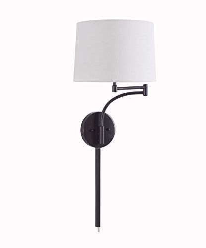 Kenroy Home Casual Wall Swing Arm Lamp ,18 Inch Height, 13 Inch Diameter, 20.5 Inch Ext with Oil Rubbed Bronze Finish