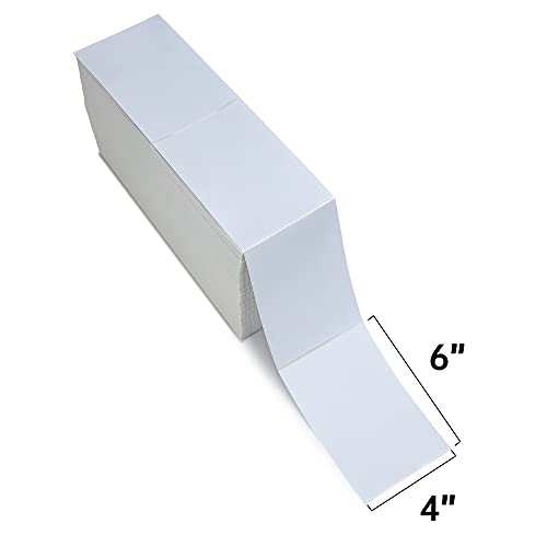 L LIKED 2500 4x6 Thermal Labels Fanfold, Direct Thermal Shipping Labels - Perforated and Strong Adhesive - size: 2500 Labels