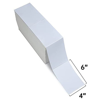 L LIKED 2500 4x6 Thermal Labels Fanfold, Direct Thermal Shipping Labels - Perforated and Strong Adhesive - size: 2500 Labels
