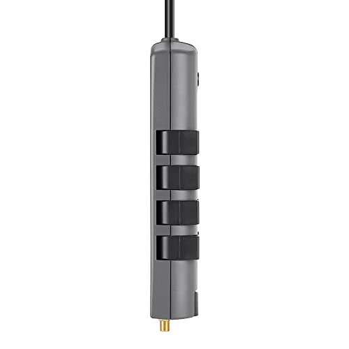 Belkin Surge Protector w/ 8 Rotating & 4 Standard Outlets (Pack of 5) - 8ft Sturdy Extension Cord with Flat Pivot Plug for Home, Office, Travel, & Desktop - Power Strip - 4320 Joules | space-saving design, rotating outlets, bulk pack for office, classroom