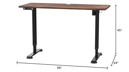 farexon 63x24In Electric Standing Desk Adjustable Height with Mouse Pad - color: Brown, size: 63 x 24''